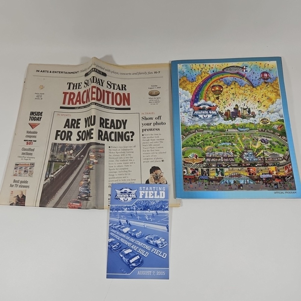 2005 Indianapolis‎ Speedway Brickyard 400 Nascar program Indy Star Newspaper